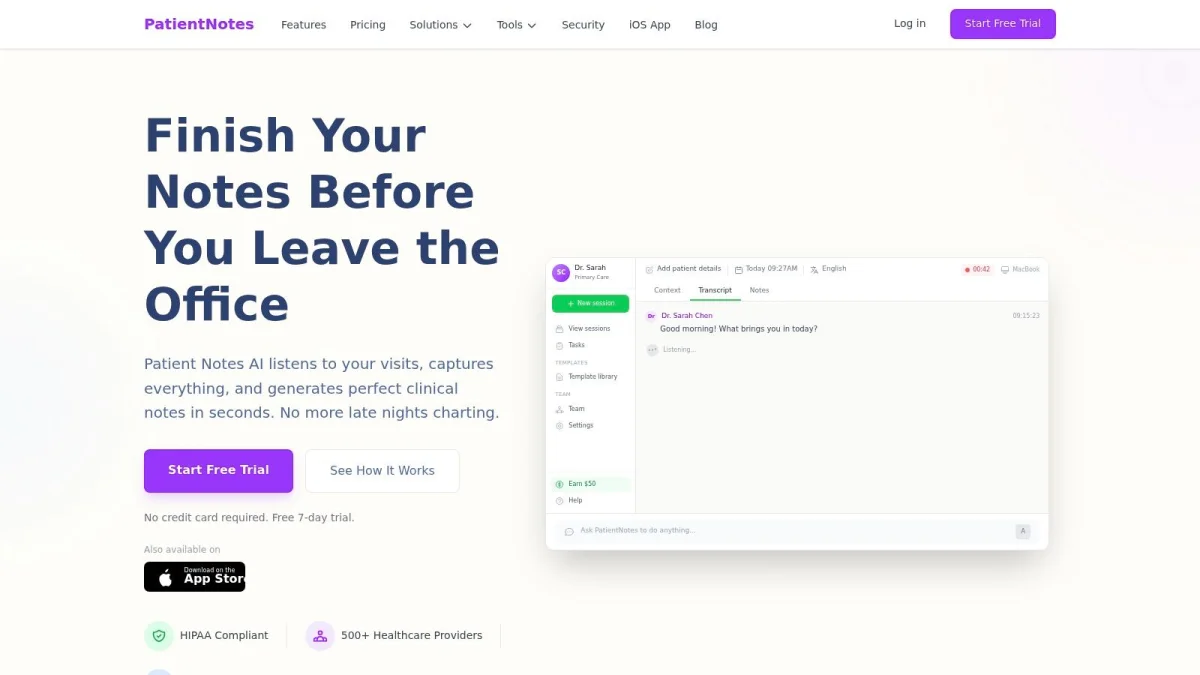 Screenshot from https://patientnotes.ai